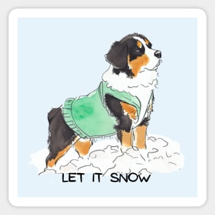 LET IT SNOW - Bernese Mountain Dog Sticker